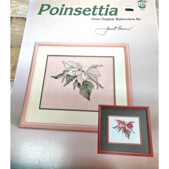 Counted Cross Stitch Pattern Book: Poinsettia Design By Janet Powers - Picture 2 of 3